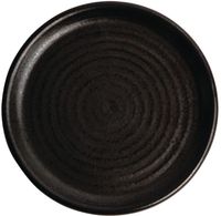 Olympia Canvas ronde borden met smalle rand zwart 18cm | FA316