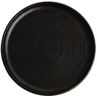Olympia Canvas ronde borden met smalle rand zwart 26,5cm | FA317