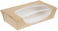 Colpac kraft saladebakken met venster en insteeksluiting 1L (200 stuks) | FA372