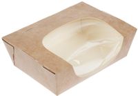 Colpac Zest kraft saladebakken met acetaat venster en insteeksluiting composteerbaar 825ml