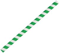 Fiesta Green groen/wit gestreepte papieren smoothierietjes 21cm | FB148