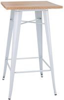 Bolero Bistro Bartafel met Houten Blad Wit (enkel) - FB597