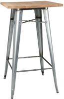 Bolero Bistrobartafel met Houten Blad Gegalvaniseerd Staal (Enkel) - FB599