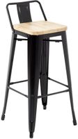 Bolero Bistro Hoge Barstoel met Houten Zitting Zwart (4 Stuks) - Bolero FB623