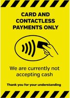 Vinylsticker A4 'Alleen contactloos of met pas betalen' | FN644