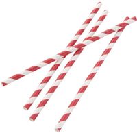Fiesta Green Composteerbare Papieren Rietjes 210mm Rood-Wit  Individueel Verpakt (250 Stuks), Fiesta Green FP442