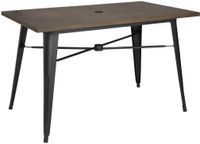 Bolero Aluminium Outdoor Tafel 120x76x76cm Donker Houtdessin - Bolero FT955