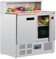 Gekoelde saladette | 2 deuren | Marmeren werkblad | Opzet 5x 1/6GN | 288 liter | Polar G603
