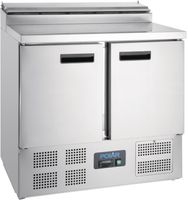 Gekoelde saladette | 2 deuren | RVS werkblad | Deksel 5x 1/6GN | 254 liter | G604