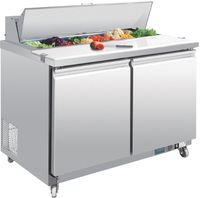 2-deurs gekoelde saladette | 12x 1/6GN met deksel en snijplank | 405 liter | GD882