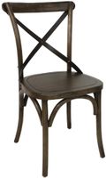 Bolero houten stoel met gekruiste rugleuning walnoot (2 stuks) | GG658