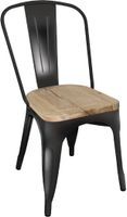 Bolero Stalen Stoelen met Houten Zitting Zwart (4 Stuks) - Bolero GG707