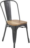 Bolero Stalen Stoelen met Houten Zitting Grijs (4 Stuks) - Bolero GG708
