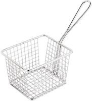 Olympia vierkant RVS frituurmandje voor snacks groot | GG867