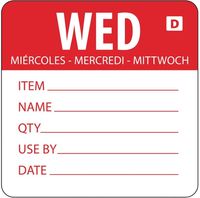 Oplosbare Voedseletiketten Daglabels | Woensdag Rood | Vogue | GH353