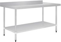 Rvs Werktafel Met Achteropstand | 180cm | Vogue | GJ509