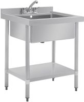 Rvs Spoelbak Enkele Bak Met Onderblad | 75X60cm | Vogue | GJ537