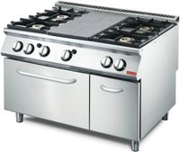 Gastro M platen fornuis 4 branders en gasoven 70/120 TPPCFG | GL936