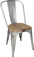 Bolero Bistro Gegalvaniseerd Stalen Stoelen met Houten Zitting (4 Stuks) - Bolero GM642