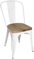 Bolero Bistro Bijzetstoelen met Houten Zitkussen Wit (4 Stuks) - GM644