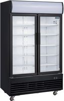 Polar G-Serie Rechtopstaande Scharnierdeur Display Koeling Met Lichtbak 950Ltr Zwart - Polar GM813