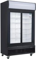 Polar G-Series Rechtopstaande Schuifdeur Displaykoeling Met Lichtbak 950Ltr Zwart - Polar GM814