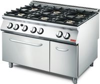 Gastro M 700 plus gasfornuis met 6 branders en gas oven GM70/120CFG |  GN083