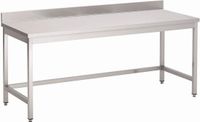 Gastro M | RVS werktafel | zonder onderblad | Achteropstand |  70x70x85cm | GN114