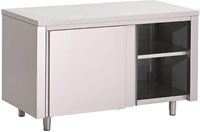 Gastro M | RVS werktafel | Schuifdeuren | 160x70x85cm | GN153