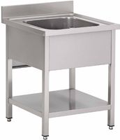 Gastro M RVS spoeltafel met onderblad en achteropstand | GN199