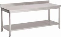 Werktafel | RVS | Onderblad | Achteropstand | 100cm breed | GS010