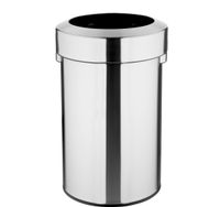 Bolero Geborsteld Stalen Prullenbak met Open Bovenkant Deksel 70ltr - HT460