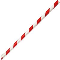Fiesta Compostable Fiesta Composteerbare Papieren Lepelrietje Rood & Wit Gestreept 210x8mm (Pak van 250) - HU366