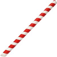 Fiesta Compostable Fiesta Composteerbare Bubble Tea Rietjes Rood & Wit 12x210mm (Verpakking van 150) - HU368