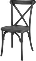 Bolero Manhattan Cross-Back Kunststof Stoelen Zwart (Set van 4) - HW283
