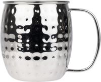 Olympia Barware Gehamerde RVS Mokken 440ml (verpakking van 6) - HY113