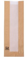 Fiesta Compostable HY775 Fiesta Composteerbare Baguettezakken met Glasine Venster 300x100x60mm (1000 stuks)