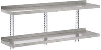 Gastro M HZ760 Gastro-M complete wandrek 2 niveaus 160x40cm - volledige montageset (excl. schroeven)