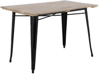 Bolero HZ810 Bistro Eettafel met Mangohouten Lattenblad en Zwarte Poot 1200mm