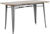 Bolero HZ811 Bistro Eettafel met Lattenblad van Mangohout en Donkergrijze Poot 1200mm