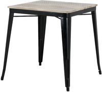 Bolero HZ812 Bistro Eettafel met Lattenblad van Mangohout en Zwarte Poot 650mm