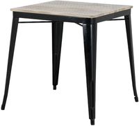 Bolero HZ812 Bistro Eettafel met Lattenblad van Mangohout en Zwarte Poot 650mm