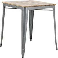 Bolero HZ813 Bistro Eettafel met Lattenblad van Mangohout en Donkergrijze Poot 650mm