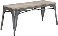 Bolero HZ815 Bistro Bank met Mangohout en Donkergrijze Poten 1000mm (2 stuks)