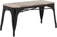 Bolero HZ816 Bistro Bank met Latten van Mangohout Zwart 850 mm (2 stuks)