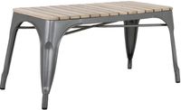 Bolero HZ817 Bistro Bank met Mangohouten Latten en Donkergrijze Poten 850mm (2 stuks)