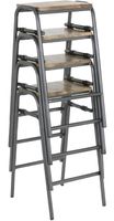 Bolero HZ824 Cantina Compacte Barkrukken met Mangohout Zitting Donkergrijs (4 stuks)