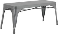 Bolero JA329 Bistro Metalen Bank Donkergrijs 1000mm (2 stuks)