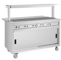 Buffalo JB187 mobiele uitgiftewagen met massief verwarmd bovenblad 4x 1/1 GN