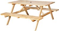 Bolero JB840 Elements houten picknicktafel en bankenset 1,52 m